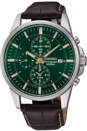 Наручные часы Seiko (Сейко) зеленые с ремешком купить по лучшей