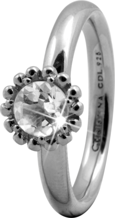 Кольцо CC 800-3.5.A/55 Crystal Flower silver 