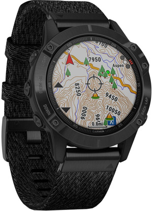 Смарт-часы Garmin fenix 6 Sapphire Black DLC with Heathered Black Nylon Band (010-02158-17)