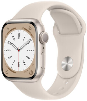 Смарт-часы Apple Watch Series 8 GPS 41mm Starlight Aluminium Case with Starlight Sport Band (MNP63UL/A)