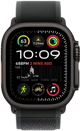 Смарт-годинник Apple Watch Ultra 2 GPS + Cellular 49mm Black Titan Case with Black Trail Loop - S/M (MX4U3UL/A)