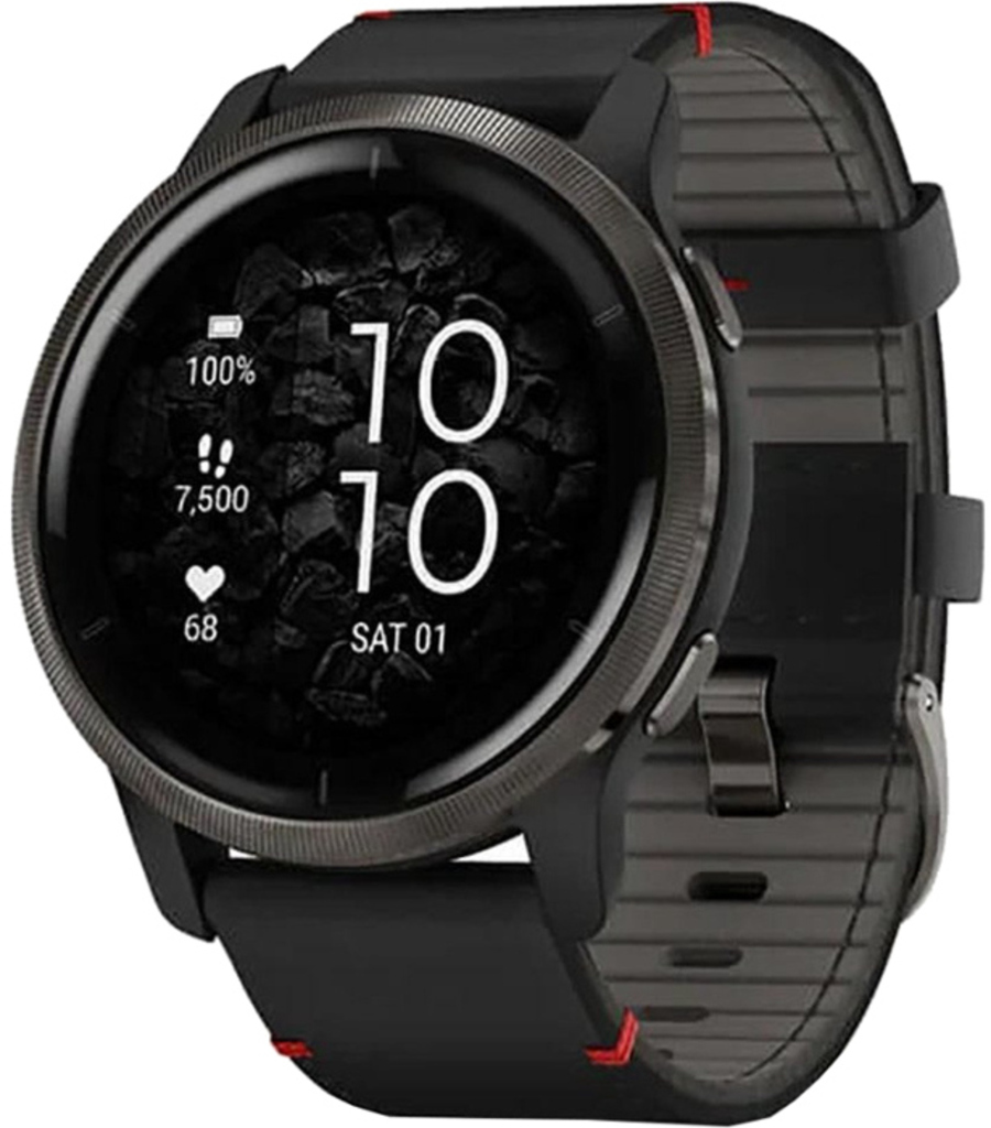 

Смарт-часы Garmin Venu 2 Slate with Black Leather Band (010-02430-21), 010-02430-21
